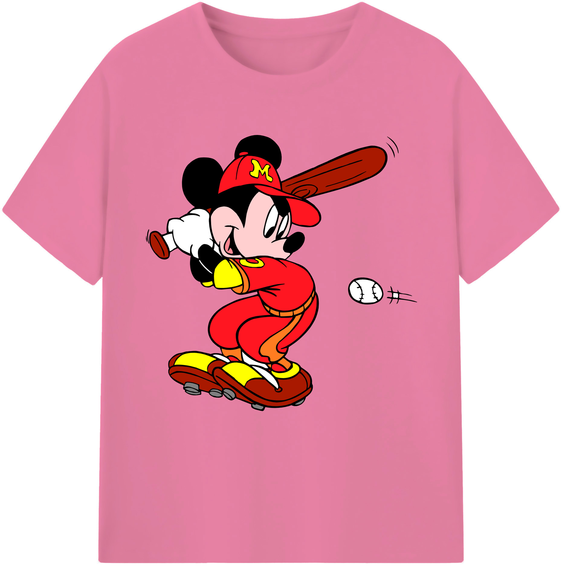 （画像用） ミッキーマウス Mickey Mouse 綿100％半袖Tシャツ（フロントプリント）
